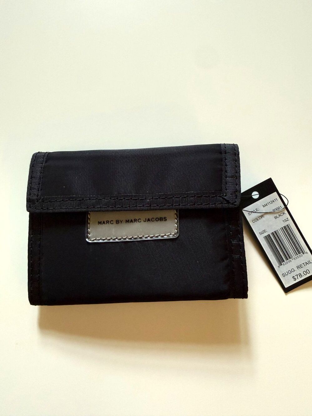 Marc by Marc Jacobs Black Nylon Tri-Fold Wallet & ID Badge Holder NWT